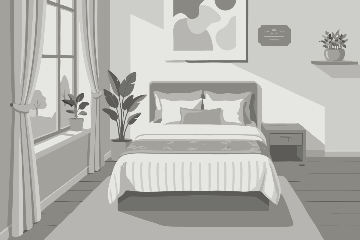 Quarto com Cama Queen-size e Banheira de Hidromassagem